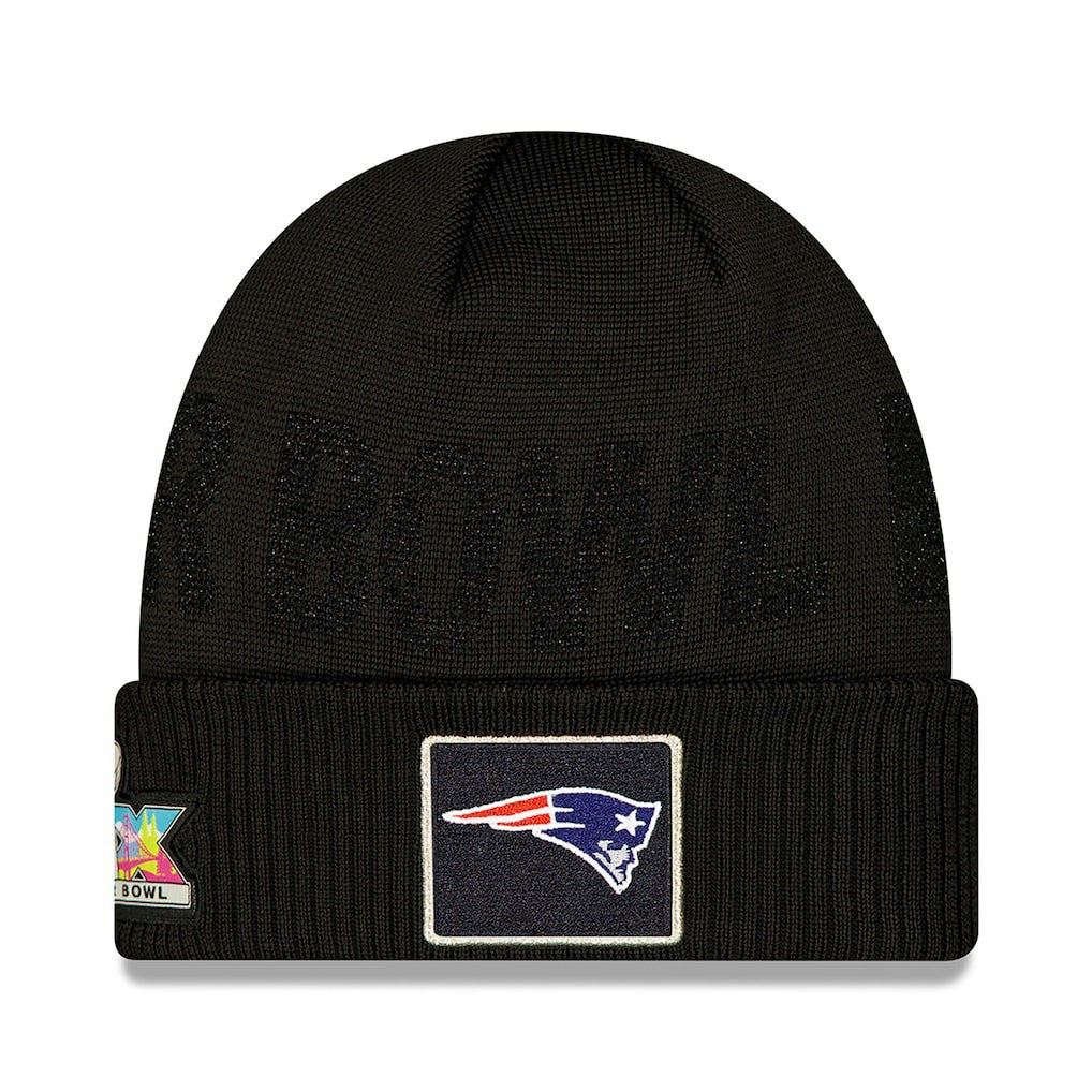 New England Patriots New Era Super Bowl LX Opening Night Cuffed Knit Hat - Black sale