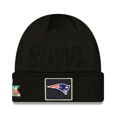 New England Patriots New Era Super Bowl LX Opening Night Cuffed Knit Hat - Black sale