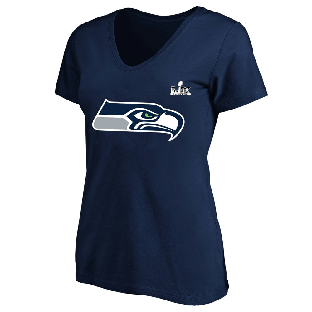 Jaxon Smith-Njigba Seattle Seahawks Women's Super Bowl LX Patch Plus Size Name & Number V-Neck T-Shirt - College Navy cheap