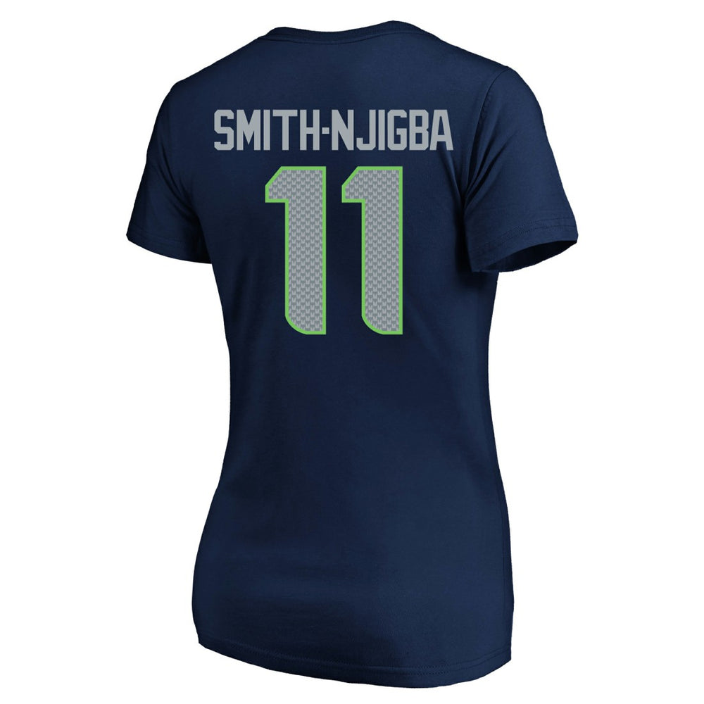 Jaxon Smith-Njigba Seattle Seahawks Women's Super Bowl LX Patch Plus Size Name & Number V-Neck T-Shirt - College Navy cheap