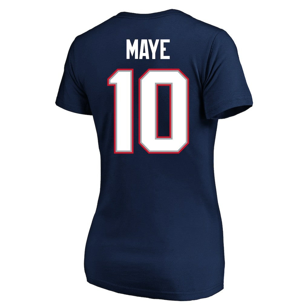 Drake Maye New England Patriots Women's Super Bowl LX Patch Plus Size Name & Number V-Neck T-Shirt - Navy discount