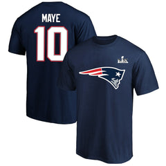 Drake Maye New England Patriots Super Bowl LX Patch Big & Tall Name & Number T-Shirt - Navy for sale