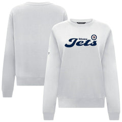 Winnipeg Jets Levelwear Women's Yvette Big Script Tri-Blend Sweatshirt - White Sweatshirts