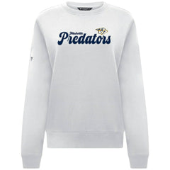 Nashville Predators Levelwear Women's Yvette Big Script Tri-Blend Sweatshirt - White Sweatshirts