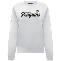 Pittsburgh Penguins Levelwear Women's Yvette Big Script Tri-Blend Sweatshirt - White Sweatshirts