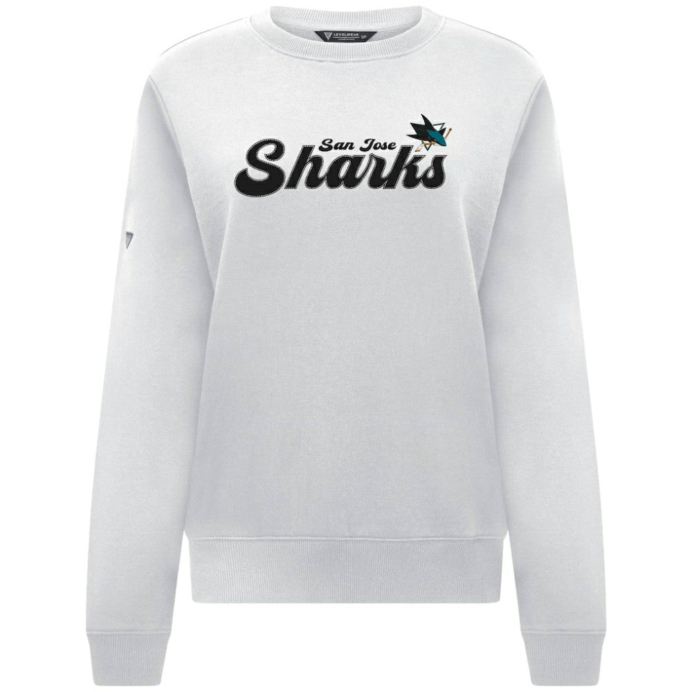 San Jose Sharks Levelwear Women's Yvette Big Script Tri-Blend Sweatshirt - White Sweatshirts