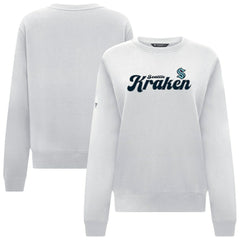 Seattle Kraken Levelwear Women's Yvette Big Script Tri-Blend Sweatshirt - White Sweatshirts