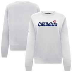 Montreal Canadiens Levelwear Women's Yvette Big Script Tri-Blend Sweatshirt - White Sweatshirts