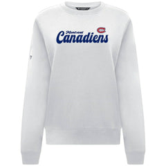 Montreal Canadiens Levelwear Women's Yvette Big Script Tri-Blend Sweatshirt - White Sweatshirts