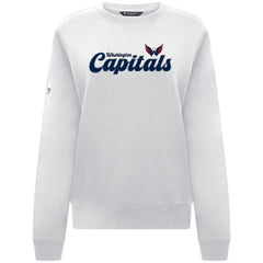 Washington Capitals Levelwear Women's Yvette Big Script Tri-Blend Sweatshirt - White Sweatshirts
