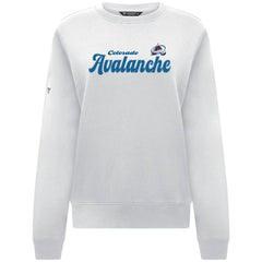 Colorado Avalanche Levelwear Women's Yvette Big Script Tri-Blend Sweatshirt - White Sweatshirts