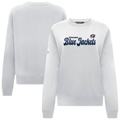 Columbus Blue Jackets Levelwear Women's Yvette Big Script Tri-Blend Sweatshirt - White Sweatshirts
