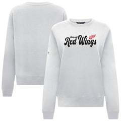 Detroit Red Wings Levelwear Women's Yvette Big Script Tri-Blend Sweatshirt - White Sweatshirts