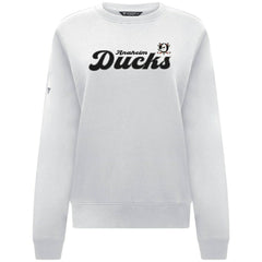 Anaheim Ducks Levelwear Women's Yvette Big Script Tri-Blend Sweatshirt - White Sweatshirts