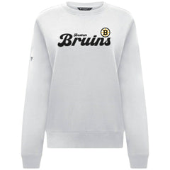 Boston Bruins Levelwear Women's Yvette Big Script Tri-Blend Sweatshirt - White Sweatshirts