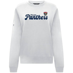 Florida Panthers Levelwear Women's Yvette Big Script Tri-Blend Sweatshirt - White Sweatshirts
