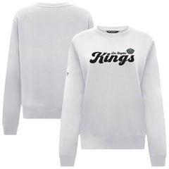 Los Angeles Kings Levelwear Women's Yvette Big Script Tri-Blend Sweatshirt - White Sweatshirts