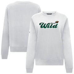 Minnesota Wild Levelwear Women's Yvette Big Script Tri-Blend Sweatshirt - White Sweatshirts