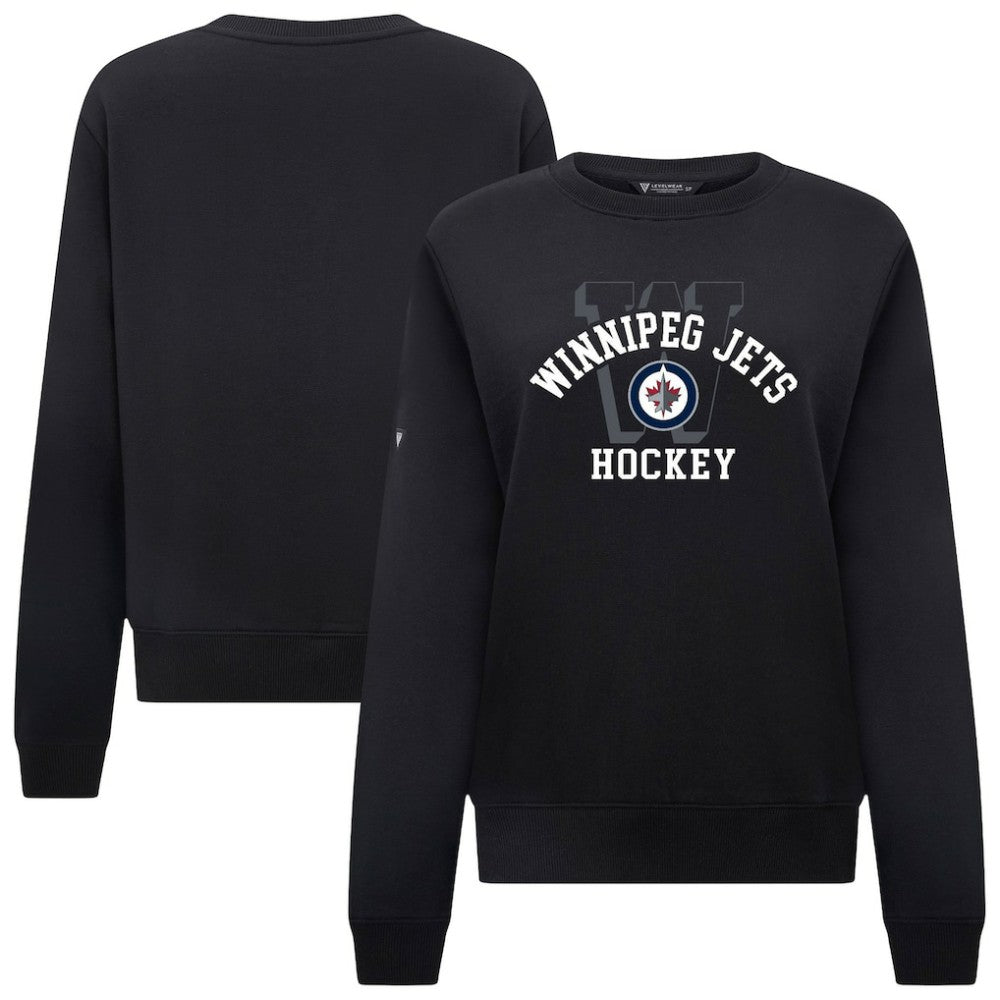 Winnipeg Jets Levelwear Women's Yvette Limelight Big Letter Sweatshirt - Black Sweatshirts