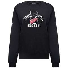 Detroit Red Wings Levelwear Women's Yvette Limelight Big Letter Sweatshirt - Black Sweatshirts