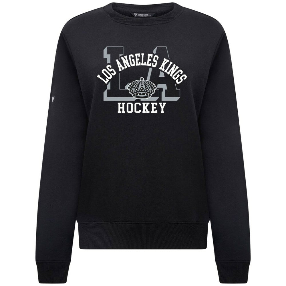 Los Angeles Kings Levelwear Women's Yvette Limelight Big Letter Sweatshirt - Black Sweatshirts