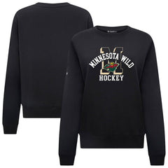 Minnesota Wild Levelwear Women's Yvette Limelight Big Letter Sweatshirt - Black Sweatshirts