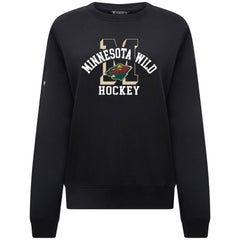 Minnesota Wild Levelwear Women's Yvette Limelight Big Letter Sweatshirt - Black Sweatshirts