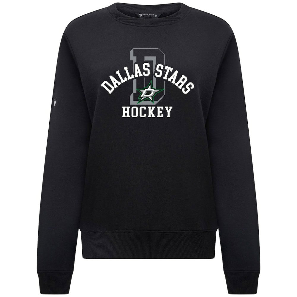 Dallas Stars Levelwear Women's Yvette Limelight Big Letter Sweatshirt - Black Sweatshirts
