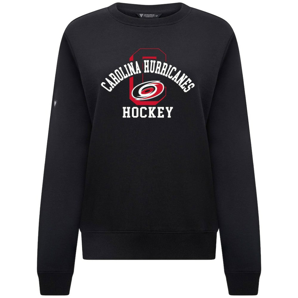 Carolina Hurricanes Levelwear Women's Yvette Limelight Big Letter Sweatshirt - Black Sweatshirts