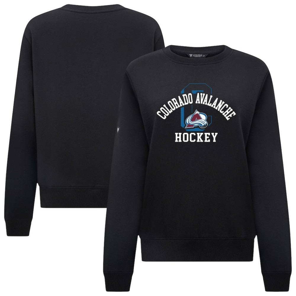 Colorado Avalanche Levelwear Women's Yvette Limelight Big Letter Sweatshirt - Black Sweatshirts