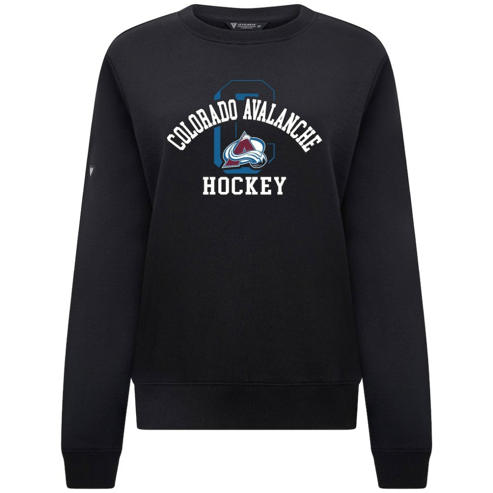 Colorado Avalanche Levelwear Women's Yvette Limelight Big Letter Sweatshirt - Black Sweatshirts
