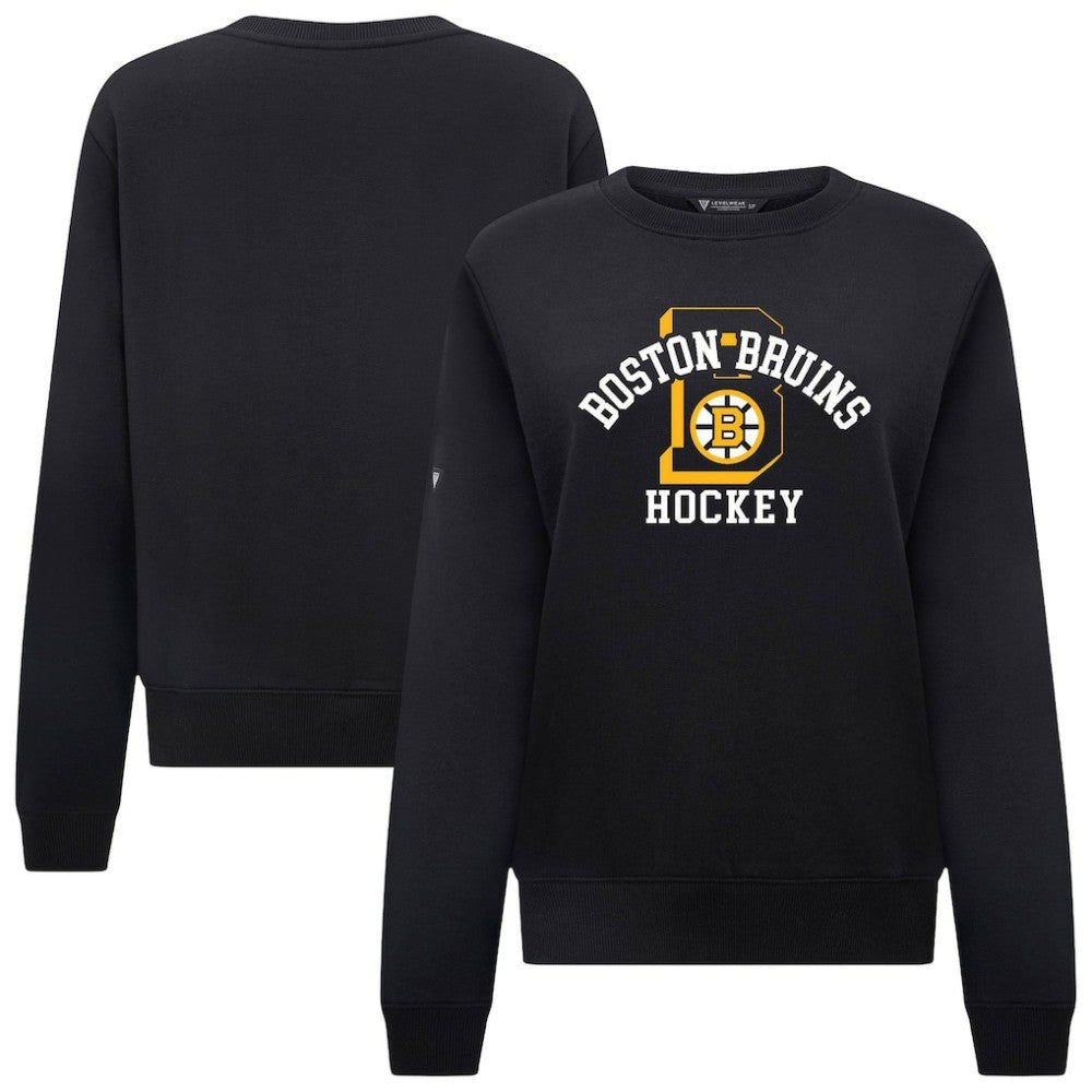 Boston Bruins Levelwear Women's Yvette Limelight Big Letter Sweatshirt - Black Sweatshirts