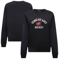Columbus Blue Jackets Levelwear Women's Yvette Limelight Big Letter Sweatshirt - Black Sweatshirts