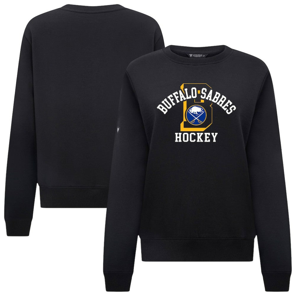 Buffalo Sabres Levelwear Women's Yvette Limelight Big Letter Sweatshirt - Black Sweatshirts