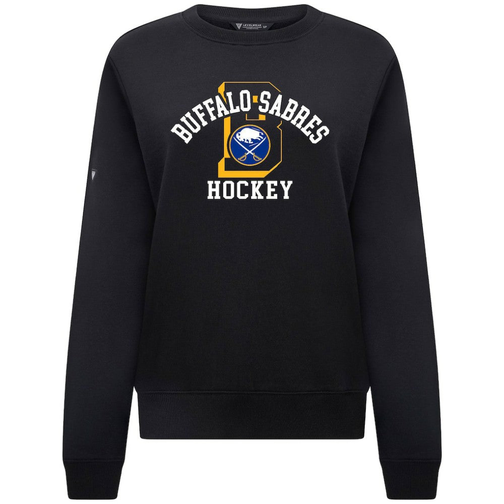 Buffalo Sabres Levelwear Women's Yvette Limelight Big Letter Sweatshirt - Black Sweatshirts