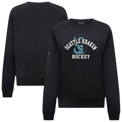 Seattle Kraken Levelwear Women's Yvette Limelight Big Letter Sweatshirt - Black Sweatshirts