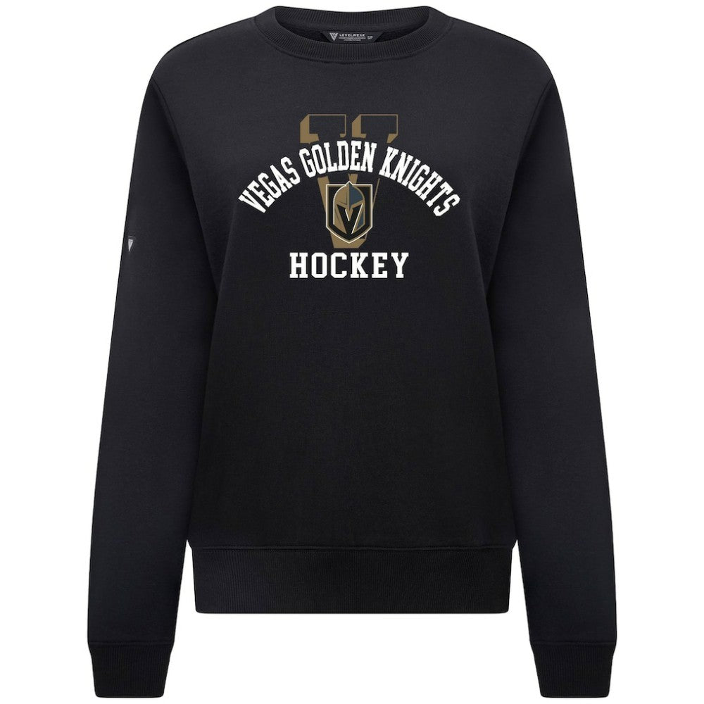 Vegas Golden Knights Levelwear Women's Yvette Limelight Big Letter Sweatshirt - Black Sweatshirts