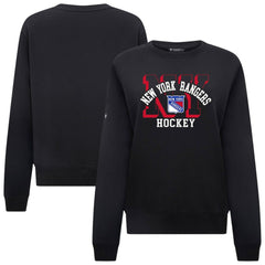 New York Rangers Levelwear Women's Yvette Limelight Big Letter Sweatshirt - Black Sweatshirts