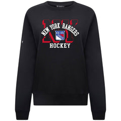 New York Rangers Levelwear Women's Yvette Limelight Big Letter Sweatshirt - Black Sweatshirts