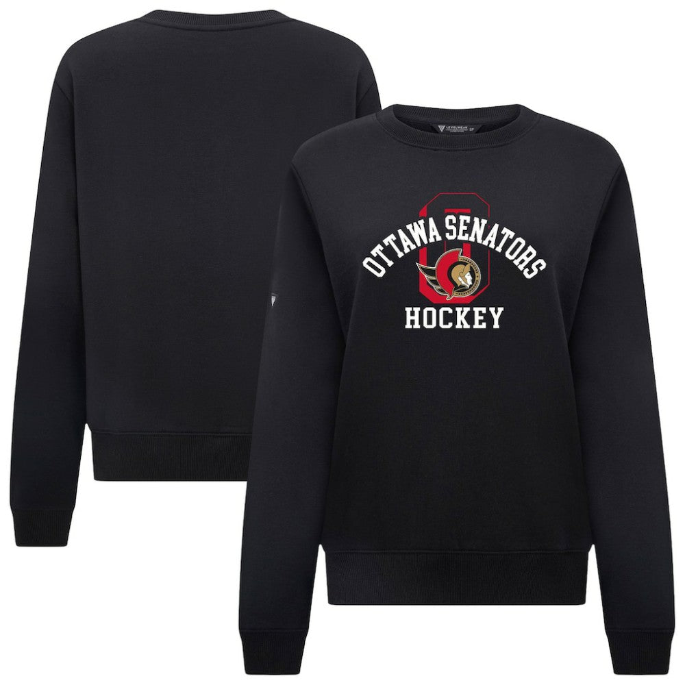 Ottawa Senators Levelwear Women's Yvette Limelight Big Letter Sweatshirt - Black Sweatshirts