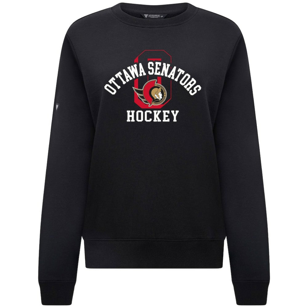 Ottawa Senators Levelwear Women's Yvette Limelight Big Letter Sweatshirt - Black Sweatshirts