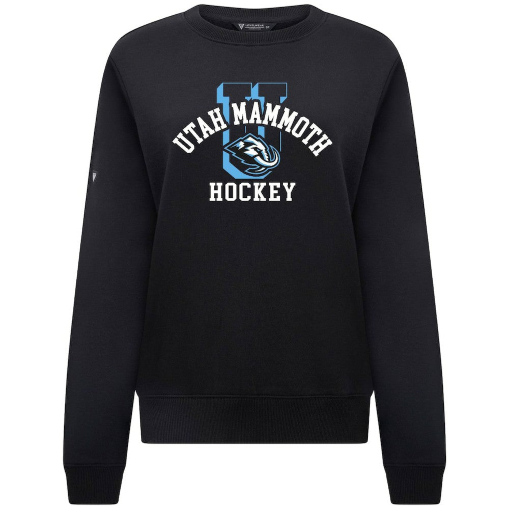 Utah Mammoth Levelwear Women's Yvette Limelight Big Letter Sweatshirt - Black Sweatshirts