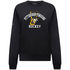 Pittsburgh Penguins Levelwear Women's Yvette Limelight Big Letter Sweatshirt - Black Sweatshirts