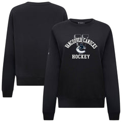 Vancouver Canucks Levelwear Women's Yvette Limelight Big Letter Sweatshirt - Black Sweatshirts