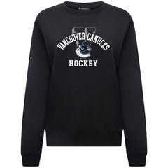 Vancouver Canucks Levelwear Women's Yvette Limelight Big Letter Sweatshirt - Black Sweatshirts