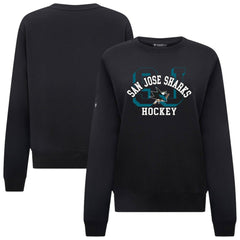 San Jose Sharks Levelwear Women's Yvette Limelight Big Letter Sweatshirt - Black Sweatshirts
