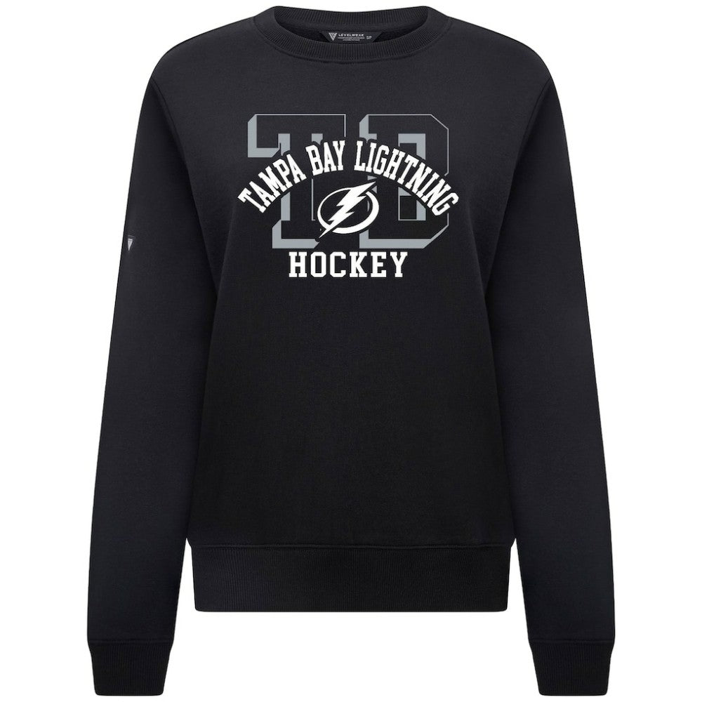 Tampa Bay Lightning Levelwear Women's Yvette Limelight Big Letter Sweatshirt - Black Sweatshirts