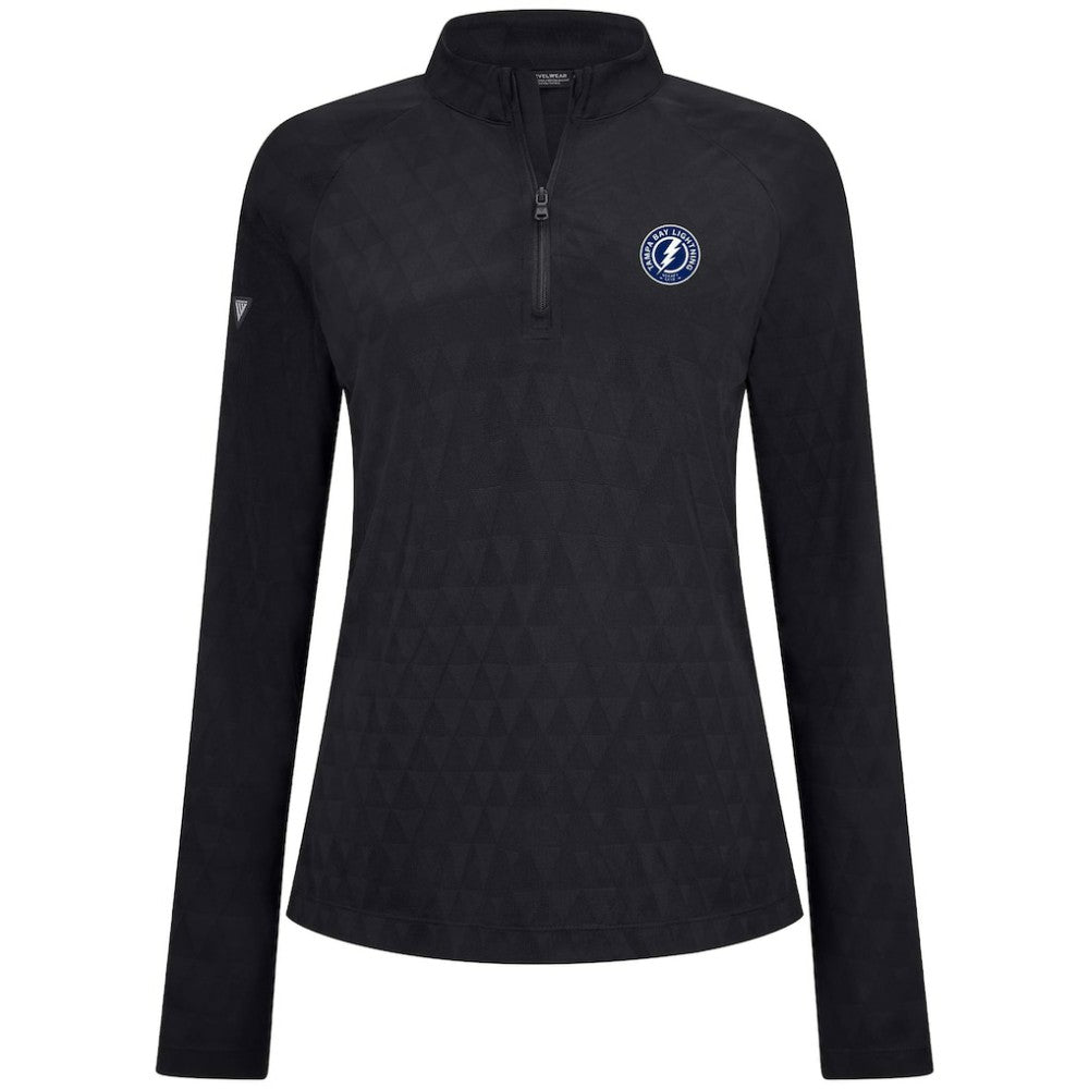 Tampa Bay Lightning Levelwear Women's Spike Raglan Quarter-Zip Top - Black Tops