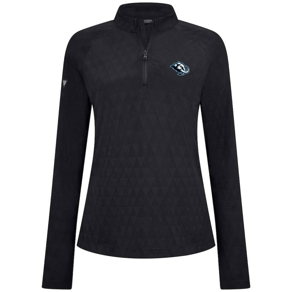 Utah Mammoth Levelwear Women's Spike Raglan Quarter-Zip Top - Black Tops