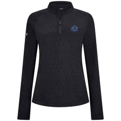 Vancouver Canucks Levelwear Women's Spike Raglan Quarter-Zip Top - Black Tops